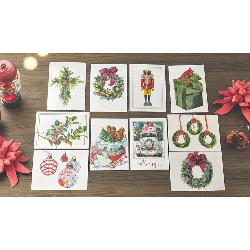Odd Balls Vintage - Assorted Christmas Folded Note Cards - 10 Pack